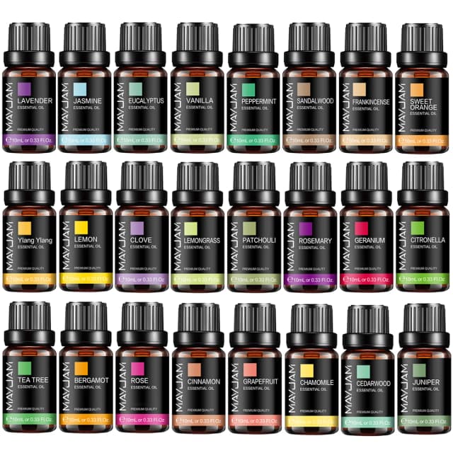 MAYJAM 10ML エッセンシャルオイル ラベンダー ジャスミン ユーカリ バニラ サンダルウッド ベルガモット ローズマリー シトロネラ シナモン フレグランスオイル