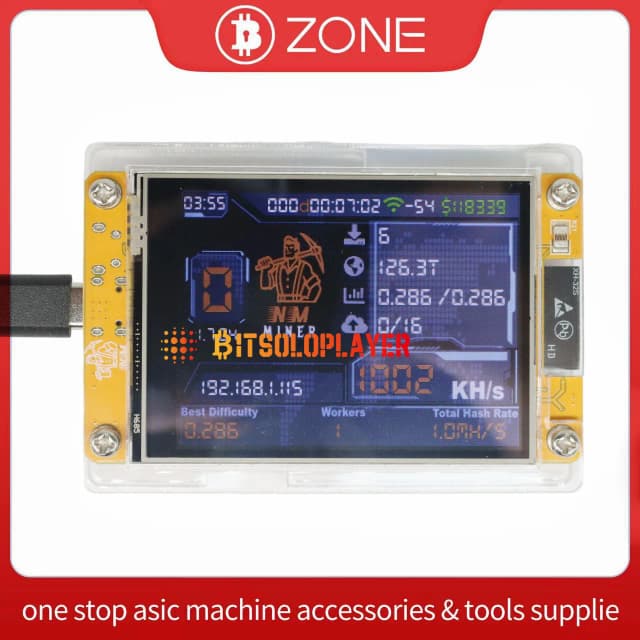 NerdMiner NMminer V2 1010 Kh/s ビットコインソロマイナー 2.8 インチスマートディスプレイ暗号通貨マイナー