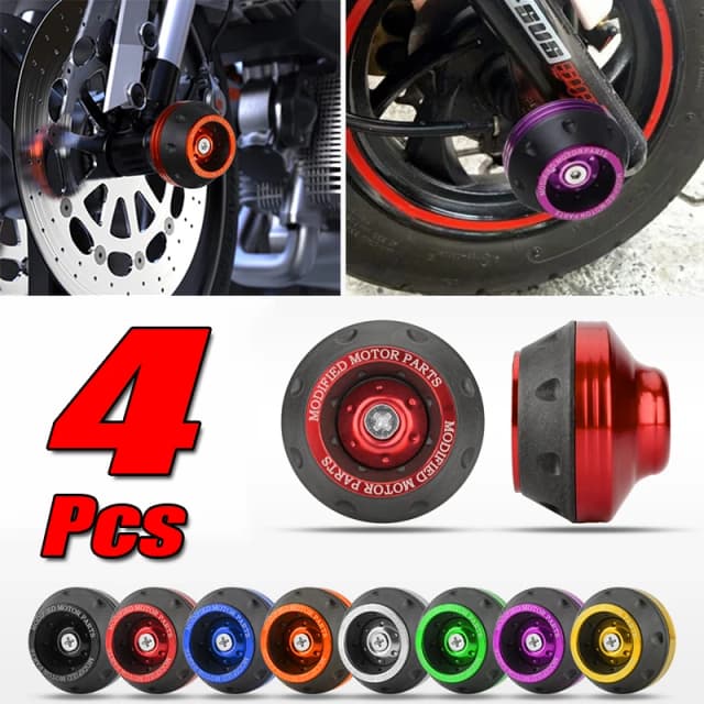 2/4 個ユニバーサルオートバイホイール保護クラッシュパッドバイククラッシュプロテクター合金モトクロス落下フロントフォークスライダーカップ