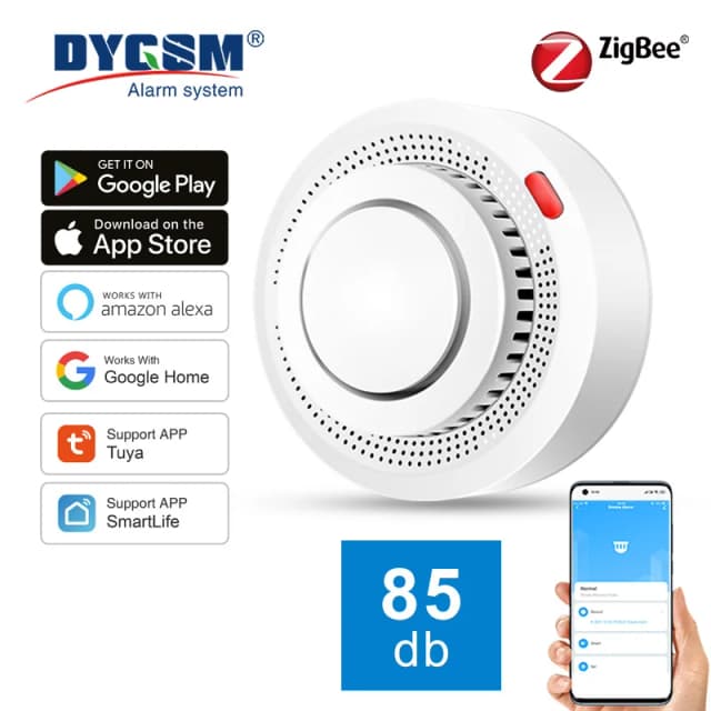 Tuya スマート Zigbee 煙探知機スマートホームリアルタイム監視リモート警報通知アプリ制御作品必要 Zigbee ハブ