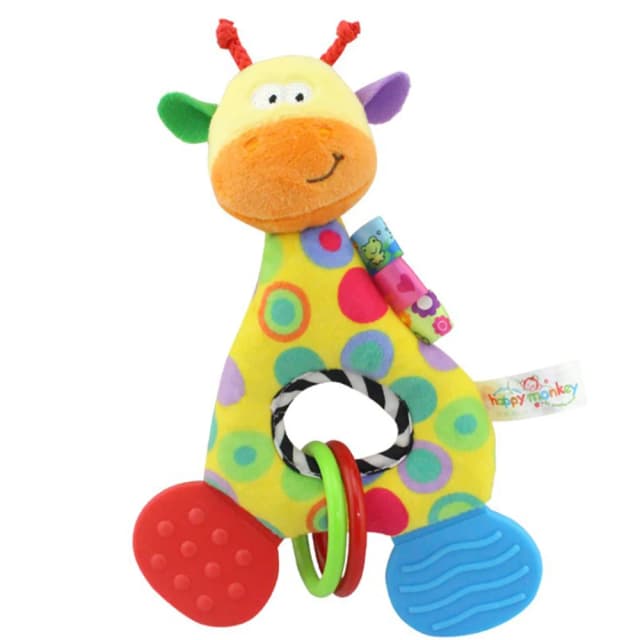 ベビーソフトガラガラ動物キリンぬいぐるみおしゃぶり人形かわいいキッズ幼児ベビー歯が生えるおもちゃ新生児感覚ぬいぐるみ