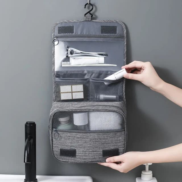 折りたたみトイレタリーバッグオーガナイザー吊り下げ収納袋浴室化粧バッグケース旅行乾湿分離化粧品バッグ