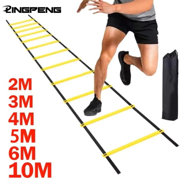 スポーツ敏捷性ラダーフットボール調節可能なナイロンストラップジャンプラダースピードフィットネスボディコーディネーションウォームアップトレーニングツール