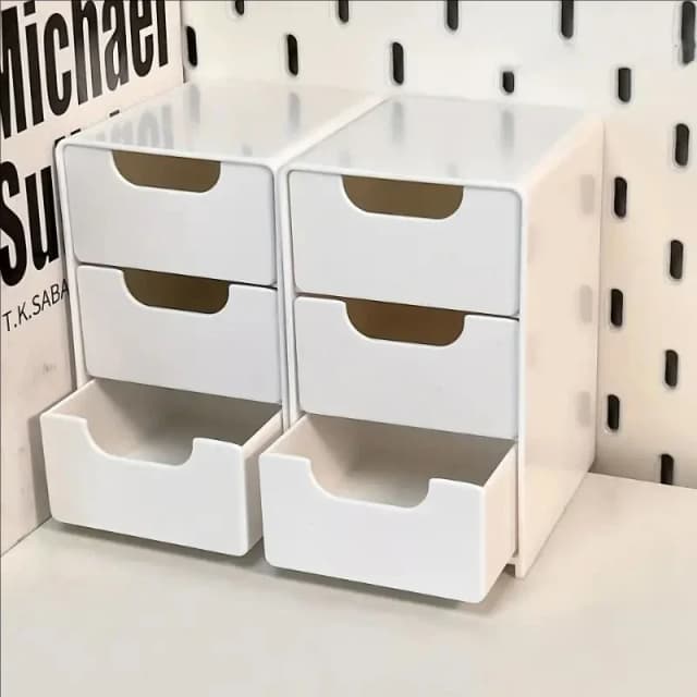 引き出し付き3段デスクトップオーガナイザー1個、文具/学校/事務用品用プラスチック収納ボックス