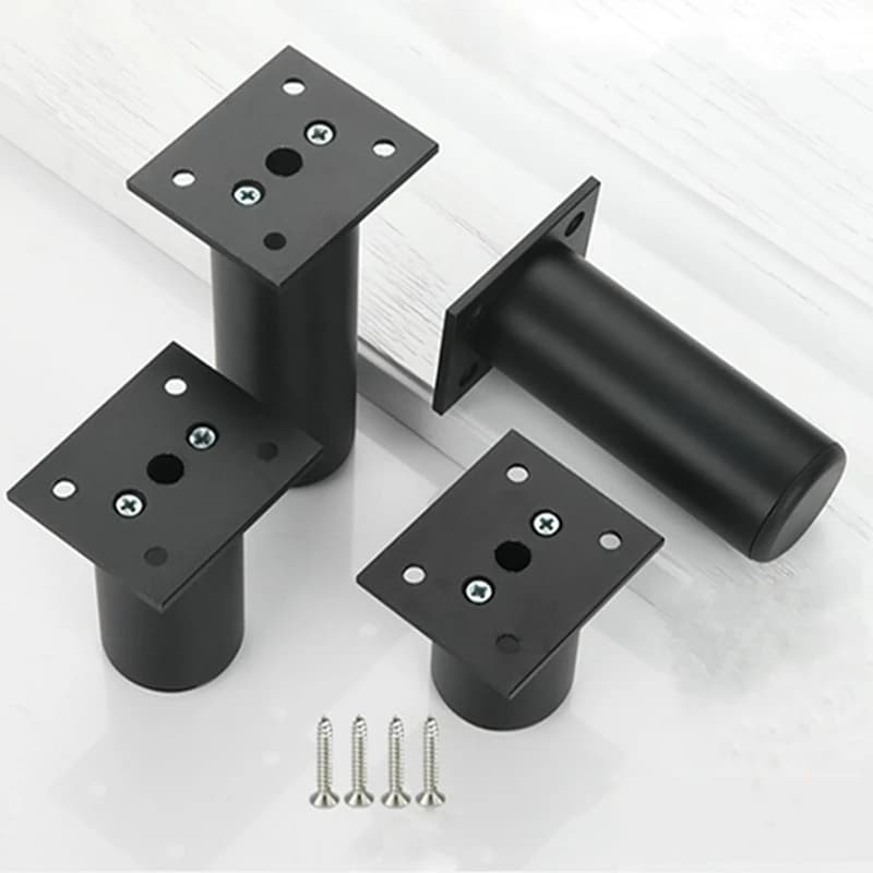 1ピースH8-12cm調節可能な家具交換用脚、アルミニウム合金サポートフィートキャビネットソファテレビキャビネット脚黒