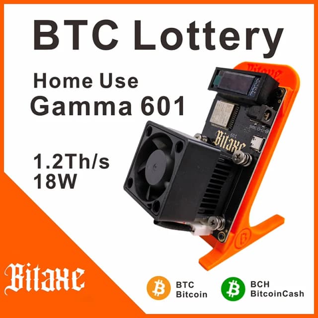 2026年最新 Bitaxe Gamma 601 1.2TH/s オープンソースビットコインマイナー 電源付き