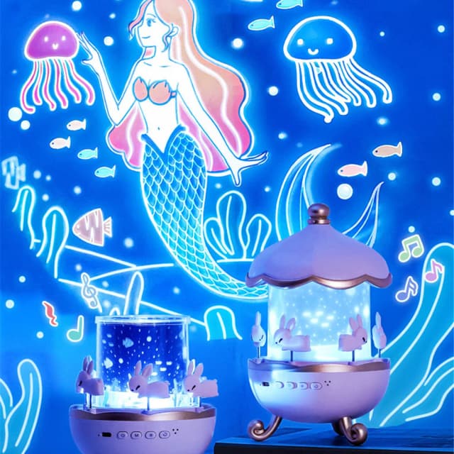 ナイトライトプロジェクター子供保育園子供部屋スペース回転 USB 充電式 Led ナイトランプ 12 フィルム誕生日クリスマスギフト
